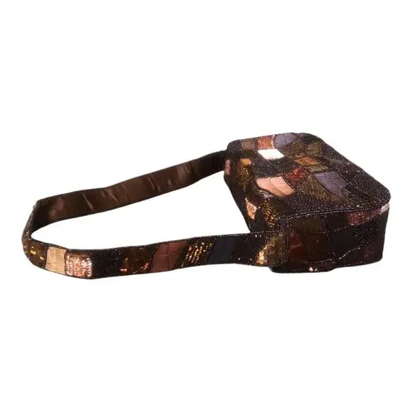 K.C. Malhan Marilyn Purse Beaded Sequined Evening Shoulder Bag Magnetic Clasp - Picture 13 of 16